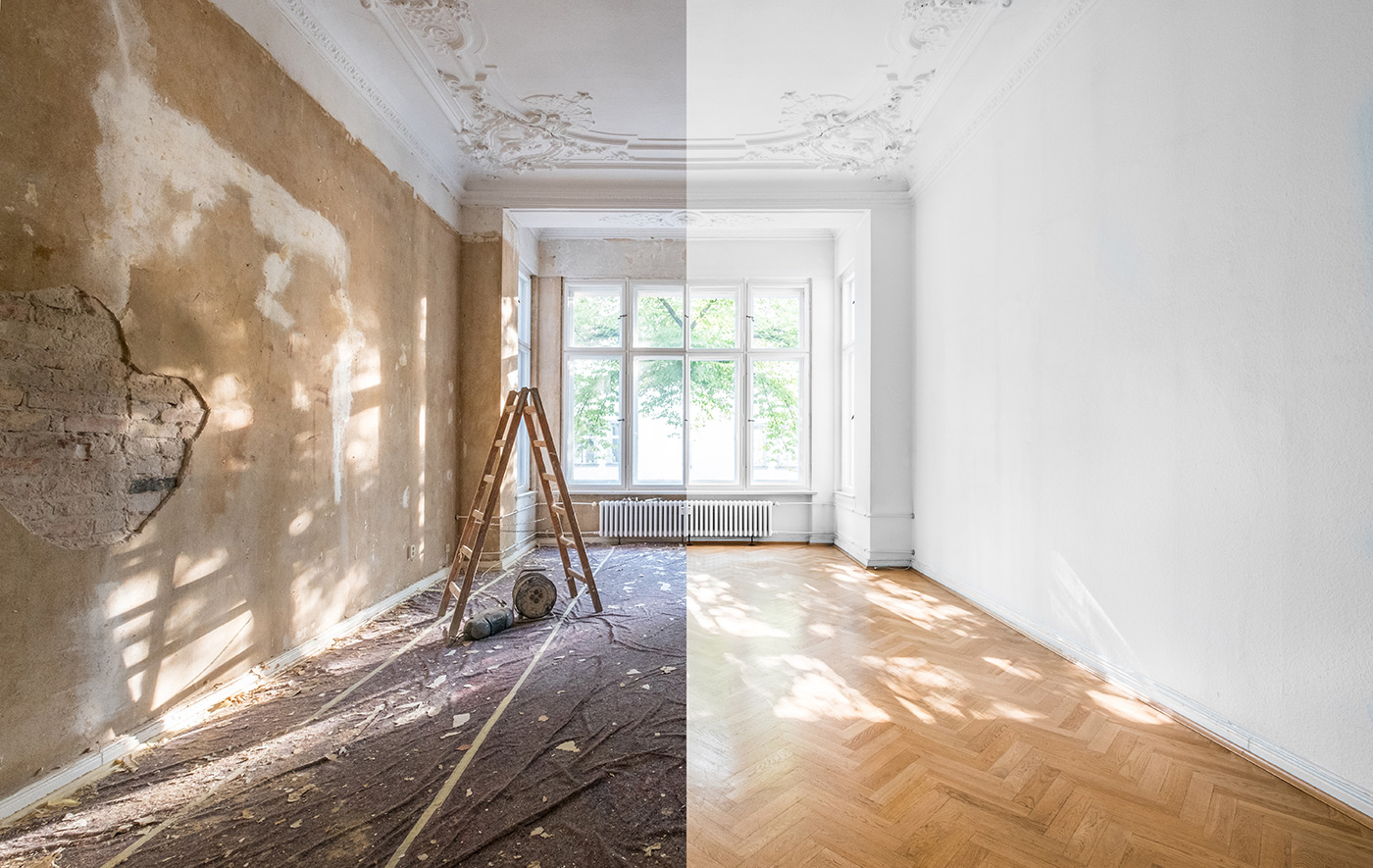 Vergleich vor und nach der Renovierung